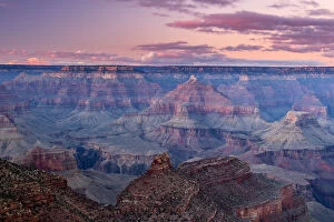 Sunset view of south rim from Hopi Point, Grand Canyon National Park, Arizona, USA