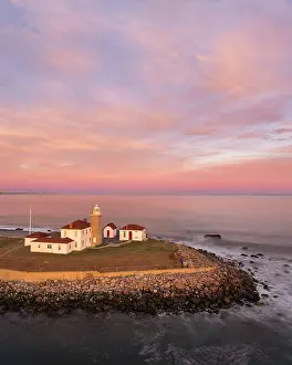 Isolated Prints: Sunset at Watch Hill Lighthouse, Narragansett Bay, Westerly, Rhode Island, USA