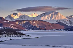 Abruzzo Prints: Sunset on Western peaks of the Gran Sasso range covered of snow