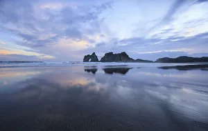 Sunset at Wharariki beach, Tasman, New Zealand