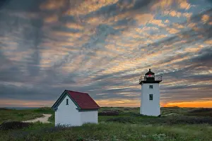 Cloudy Prints: Sunset from Wood End Lighthouse on Cape Cod, Provincetown, Massachusetts, USA