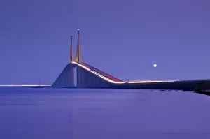 Sunshine Skyway Bridge, Tampa Bay, Full Moon, Saint Petersburg, Florida