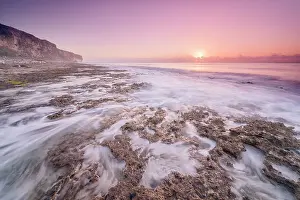 Ironshore Prints: Sunsire on the Caribbean Sea at Pollard Bay on Cayman Brac in the Cayman Islands