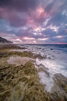 Ironshore Prints: Sunsire on the Caribbean Sea at Pollard Bay on Cayman Brac in the Cayman Islands