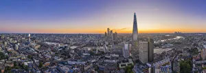 Sunsrise over the Shard and city of London, London, England, UK
