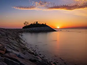 Falmouth Prints: Sunst at The Knob, Cape Cod, Falmouth, Massachusetts, USA