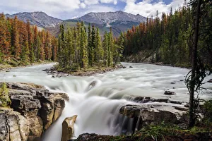 Long Exposure Prints: Sunwapta Falls, Icefields Parkway, Jasper, Canadian Rockies, Canada