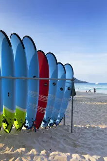 Images Dated 19th March 2020: Surfboards on Kata Noi Beach, Phuket, Thailand