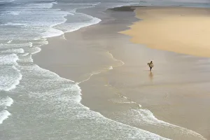 Outdoor Activity Prints: Surfer at the Praia da Bordeira (Bordeira beach)