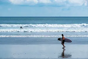 Seminyak Beach Prints: Surfer on Seminyak Beach, Bali, Indonesia