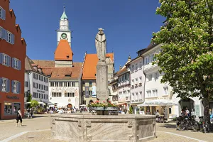 Suso Fountain at Hofstatt Square, Uberlingen, Upper Swabia, Baden Wurttemberg, Germany
