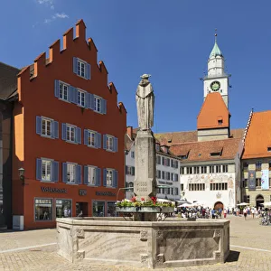 Suso Fountain at Hofstatt Square, Uberlingen, Upper Swabia, Baden Wurttemberg, Germany