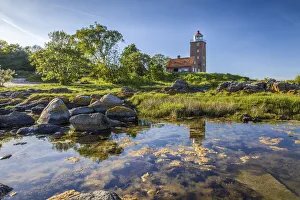 Denmark Prints: Svaneke lighthouse on Bornholm, Denmark