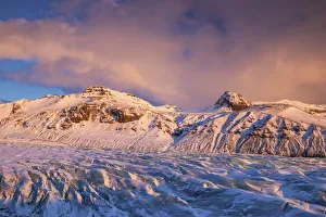 Svinafellsjokull Glacier at Sunset, Iceland