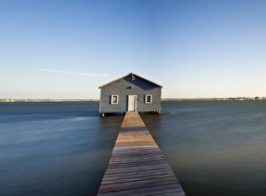 Swan River, Boat House and Jetty Perth, WA, Western Australia, Australia