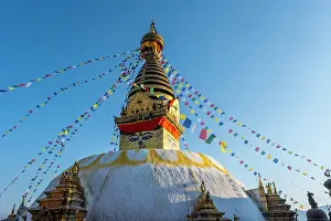 Temples Prints: Swayambunath temple (aka Monkey Temple), Kathmandu, Nepal