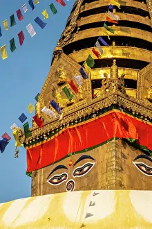 Swayambhunath Prints: Swayambunath temple (aka Monkey Temple), Kathmandu, Nepal