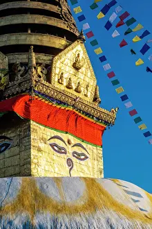 Swayambhunath Prints: Swayambunath temple (aka Monkey Temple), Kathmandu, Nepal