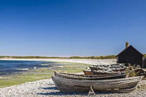 Sweden, Faro Island, Kursviken, coastal farmers fishing boats