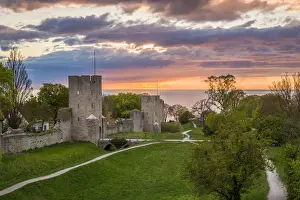 Sweden, Gotland Island, Visby, 12th century city wall, most complete midieval city wall