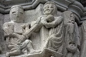 Sc Andinavian Gallery: Sweden, Island of Gotland. Graphic representation on a church stone carved frieze of the invasion