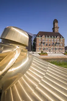 Skane Prints: Sweden, Scania, Malmo, Bagers Plats square, World Maritime University building
