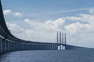 Images Dated 17th January 2020: Sweden, Scania, Malmo, Oresund Bridge, longest cable-tied bridge in Europe