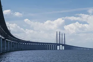 Images Dated 17th January 2020: Sweden, Scania, Malmo, Oresund Bridge, longest cable-tied bridge in Europe