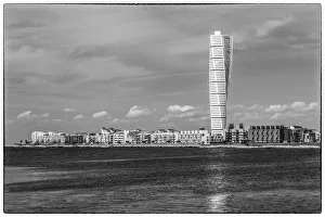 Skane Prints: Sweden, Scania, Malmo, Turning Torso building, designed by architect Santisgo Calatrava