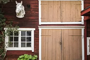 Images Dated 18th November 2019: Sweden, Southeast Sweden, Eksjo, village wooden building detail