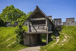 Sweden, Southern Sweden, Trelleborg, Trelleborgen, reconstructed Viking Ring Fortress, c