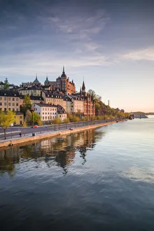 Images Dated 18th November 2019: Sweden, Stockholm, view towards Sodermalm neighborhood, sunset