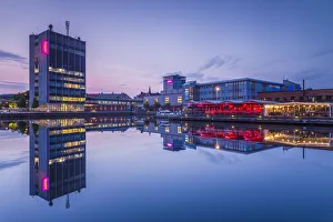 Cafes Gallery: Sweden, Varmland, Karlstad, Gasthamn, renovated harbor now home to high tech companies