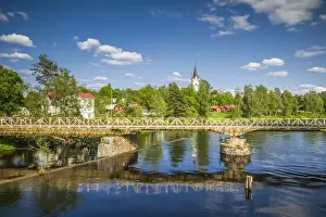 World Location Prints: Sweden, Varmland, Sunne, town view with Sunne kyrka church