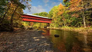 Timber Prints: Swift River Covered Bridge in autumn