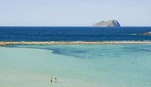 Images Dated 24th February 2017: Swimmers in Balos beach, Crete, Greece, Mediterranean sea
