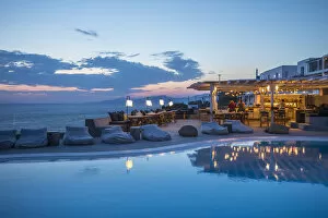 Swimming pool at the Boheme hotel in Mykonos Town, Mykonos, Cyclade Islands, Greece