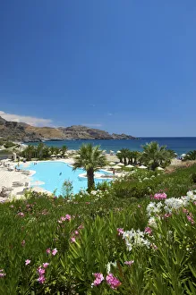 Plakias Prints: Swimming Pool at Damnoni Beach near Plakias, Crete, Greece