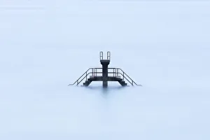 The swimming pool ladder at high tide on Bon Secours Beach, St