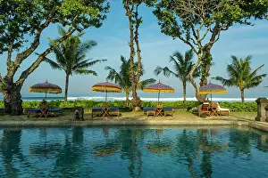 Pools Prints: Swimming pool at the Oberoi Hotel, Seminyak Beach, Bali, Indonesia
