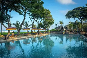 Pools Prints: Swimming pool at the Oberoi Hotel, Seminyak Beach, Bali, Indonesia