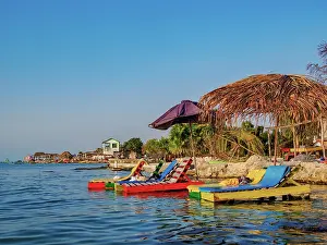 Deckchair Prints: Swing Bar, Secret Beach, Ambergris Caye, Belize District, Belize