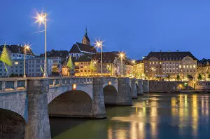 Images Dated 2nd September 2022: Switzerland, Basel City, old town, Rhine river, Rhine bridge