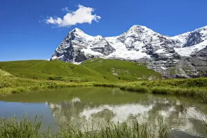 Switzerland, Berner Oberland, Alp Wengen, Eiger, Monch mountains