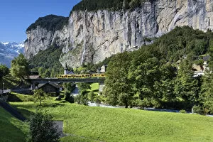 Images Dated 20th October 2021: Switzerland, Berner Oberland, Lauterbrunnen village