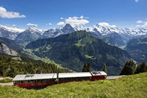 Images Dated 20th October 2021: Switzerland, Berner Oberland, Schynige Platte train
