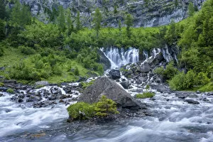 Images Dated 20th October 2021: Switzerland, Berner Oberland, Sieben Brunnen waterfalls, source