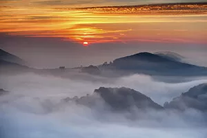 Above The Clouds Collection: Switzerland, Canton of Aargau, morning light, near Kuttigen village