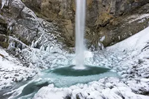 Canton Appenzell Prints: Switzerland, Canton Appenzell, Leuenfall waterfall