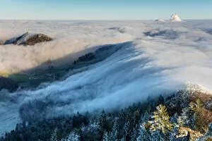 Above The Clouds Collection: Switzerland, Canton of Basel Country, fog wave, near Eptingen village